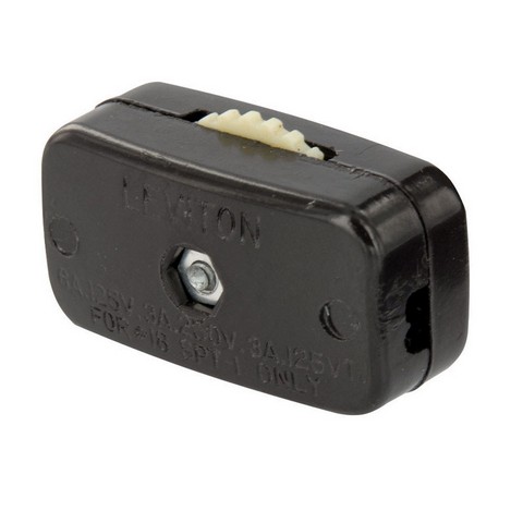 Leviton 00423-03k Brown Miniature Feed-thru Cord Switch