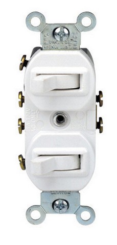 Leviton 05243-0ws 15 Amp White Combination Two Three-way Switches