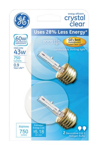 60206 Clear Round Decorative Light Bulb - Pack Of 2