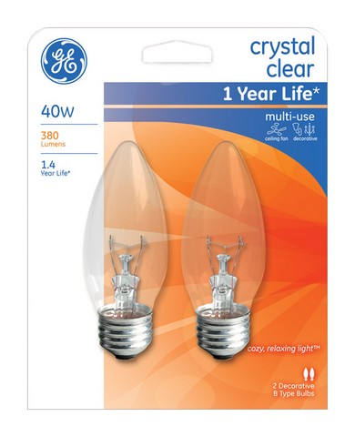 76232 40 Watt 38 Lumens Decorative Incandescent Bulb - Pack Of 4