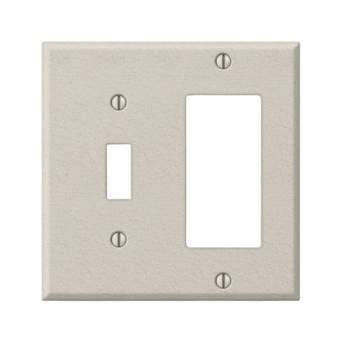 C982tral 1 Toggle-1 Rocker-gfci Pro-light Almond Wrinkle Stamped Steel Wall Plate