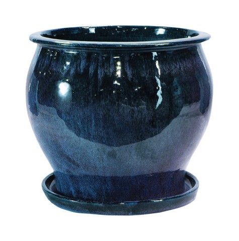 Db10021-08d 8 In. Blue Solid Studio Glazed Planter - Pack Of 2