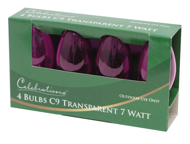Utru2611 Pink Transparent C9 Replacement Bulbs - Pack Of 10