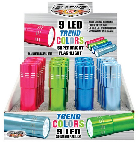 900236 9 Led Super Bright Flashlights- 16 Pack - Pack Of 16