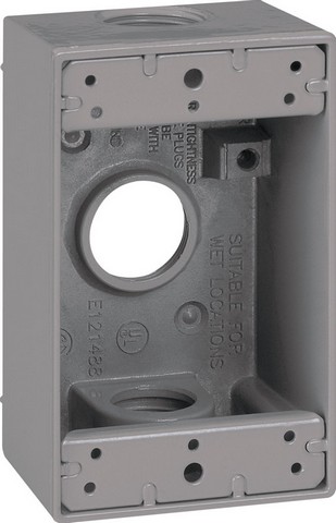 14252 1 Gang Gray Rectangle Weatherproof Outlet Box