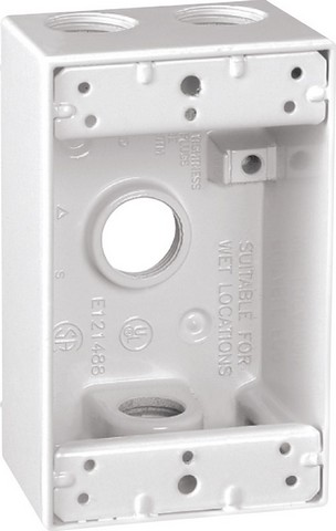 14251wh 1 Gang White Rectangle Weatherproof Outlet Box