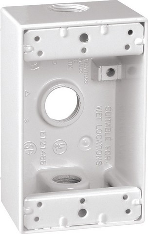 14250wh 1 Gang White Weatherproof Outlet Box