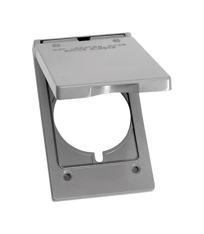 14244 Gray 1 Gang Round Receptacle Vertical Cover