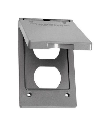 14246 1 Gang Gray Vertical Duplex Receptacle Cover