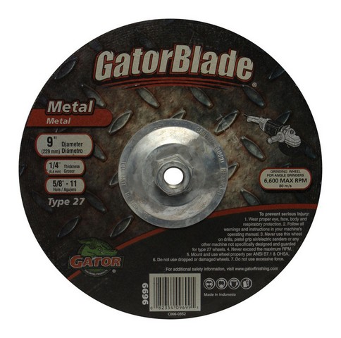 9699 0.25 In. Thick 7 In. Dia. Metal Depressed Center Grinding Wheel