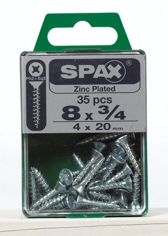 4101010400202 8 X 0.75 In. Multi Material Zinc Plated Screw- 35 Per Pack - Pack Of 5