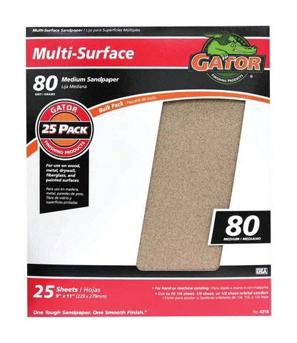 Gatorgrit 4210 9 X 11 80c Grit Sanding Sheets- Pack Of 25