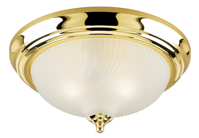 64302 13 In. Polished Brass Semi-flush Ceiling Mount Fixture