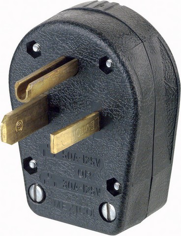 Leviton 00930-000 30-50 Amp Nema 5-30p-5-50p Black Angle Plug