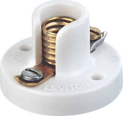 Leviton 10020-000 White Miniture Base Lampholder - Pack Of 10