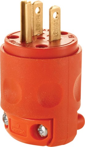 Leviton 515pv-0or Orange 3 Wire Commercial Plug