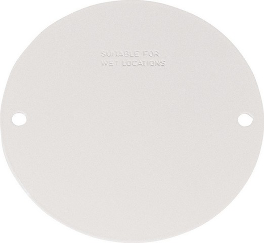 14241wh White Weatherproof Round Blank Cover