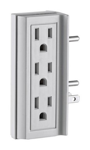 Leviton C22-6vert-00w Grounded Electrical Socket Adapter
