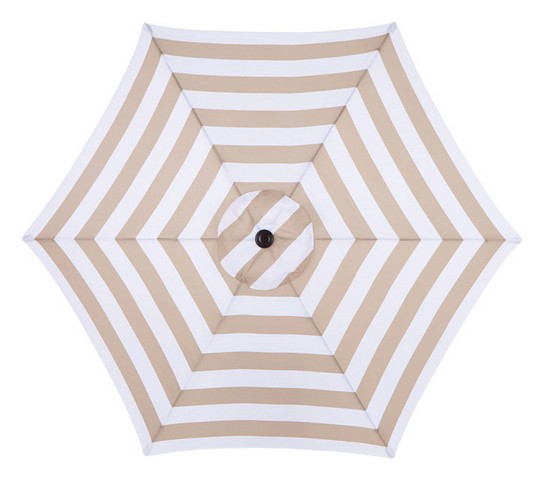 UPC 843518066423 product image for UM90G31OBD04/WT 9 ft. Taupe & White Market Umbrella | upcitemdb.com