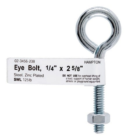02-3456-238 0.25 X 2.63 In. Eyebolt With Nut - Pack Of 10