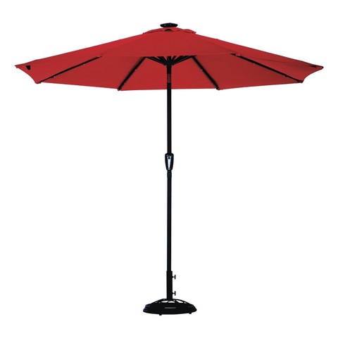 Ums90bkobd27 9 Ft. Red Solar Market Umbrella