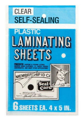 64521 4 X 5 In. Laminating Plastic Sheets - Pack Of 24