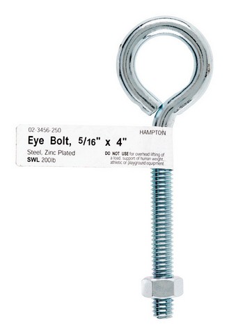 02-3456-250 0.31 X 4 In. Eye Bolt With Nut - Pack Of 10