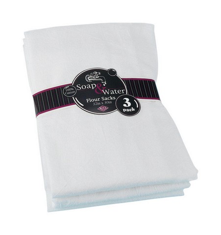 10022 12.6 Oz White Flour Sack Towel- - Pack Of 3