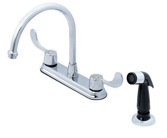 F8f10020cp-aca2 Hi-rise Two Handle Kitchen Faucet Spray In Chrome