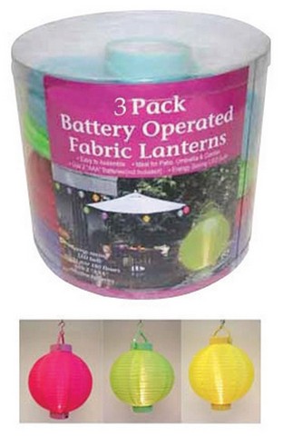 60s06116 8 In. Led Battery Operated Fabric Lantern Set