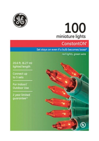 64429 100 Count Red Constant On Mini String Light Set
