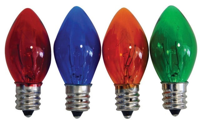 Uyru2212 Multi-colored Twinkle C7 Replacement Bulbs- - Pack Of 10