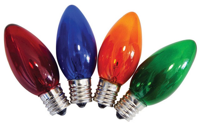 Utru2212 Multi-colored Twinkle Transparent C9 Replacement Bulbs- - Pack Of 10