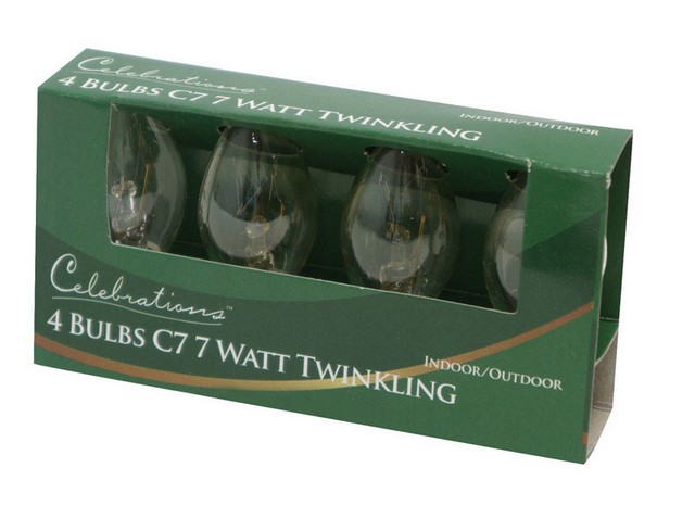Uyry2117 C7 Clear Replacement Twinkle Bulbs- - Pack Of 10