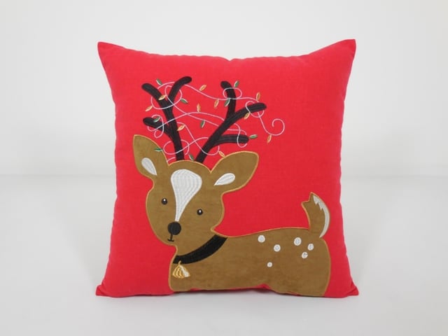 19-26155trr Baby Deer Toss Pillow, True Red