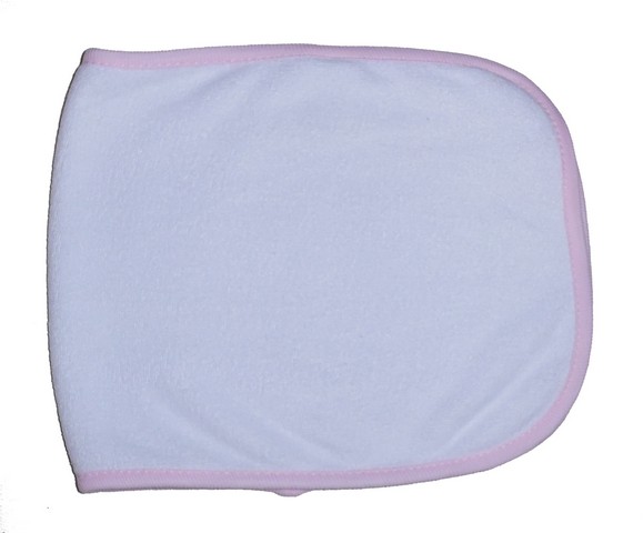 1025p 2-ply Terry Burp Cloth White With Pink Trim