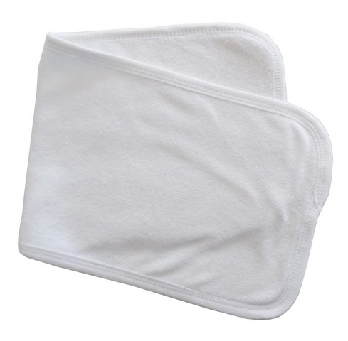 1025w 2- Ply Terry Burp Cloth White With White Trim