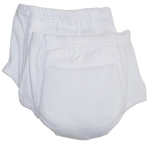 210-2 Rib Knit White Training Pants, Size 2 Tallarent