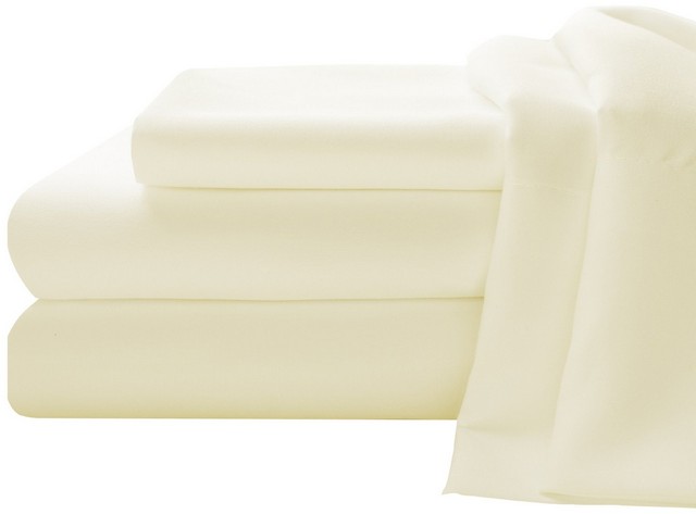 0365478330 Soft & Cozy Easy Care Deluxe Microfiber Sheet Set Ivory - Twin