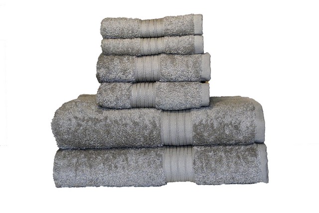 0353163230 Egyptian Majestic Heavy Weight Cotton 6 Piece Towel Set - Ice Grey