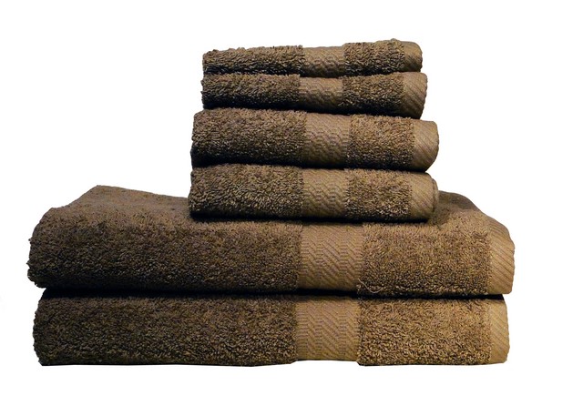 Signet Ultra Absorbant 100 Percent Cotton Towel Set, Cocoa - 6 Piece