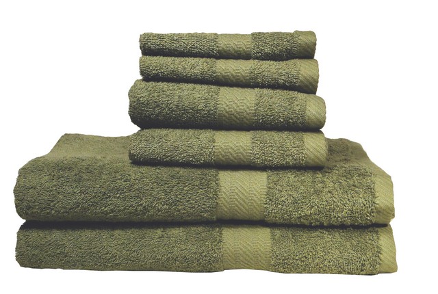 0353163420 Signet Ultra Absorbant 100 Percent Cotton 6 Piece Towel Set - Moss