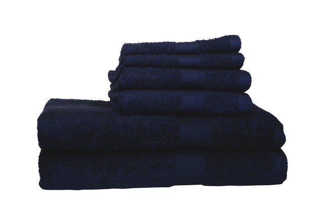 Signet Ultra Absorbant 100 Percent Cotton Towel Set, Navy - 6 Piece