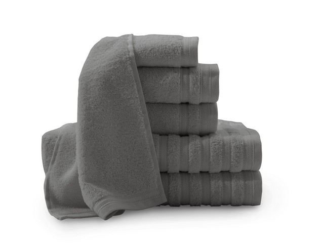 0353558640 Pure Elegance 100 Percent Turkish Cotton 6 Piece Luxury Towel Set - Charcoal