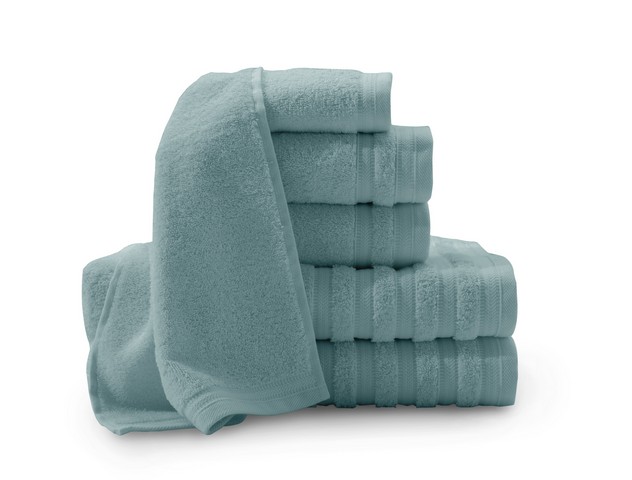 0353558650 Pure Elegance 100 Percent Turkish Cotton 6 Piece Luxury Towel Set - Smoke Blue