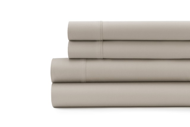 Signet 300 Thread Count Solid Sateen Sheet Set, Taupe - Full Size