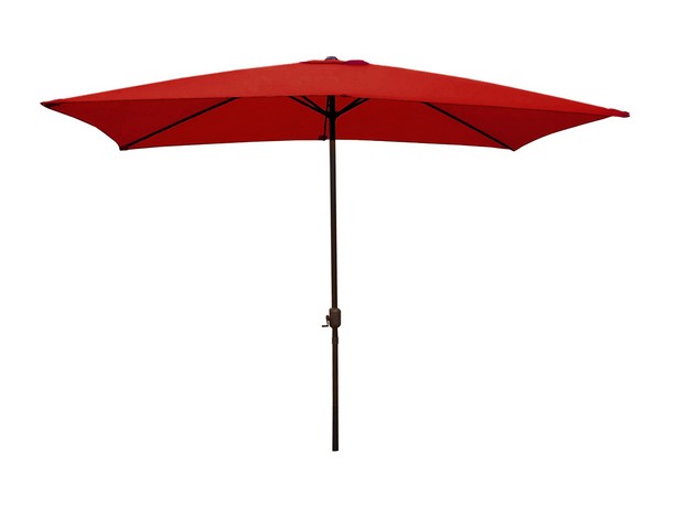 6.5 Ft. Outdoor Patio Market Umbrella With Hand Crank - Red
