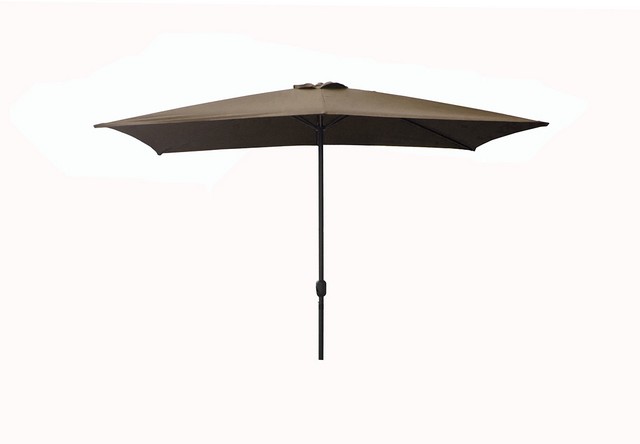 6.5 Ft. Outdoor Patio Market Umbrella With Hand Crank - Dark Beige