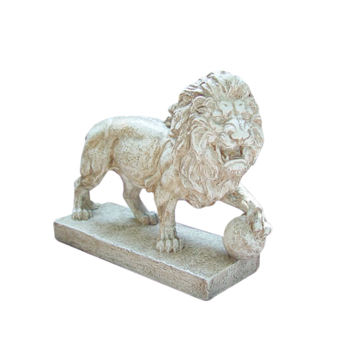 10.5 In. Weathered Finish Protective Lion Outdoor Patio Garden Statue