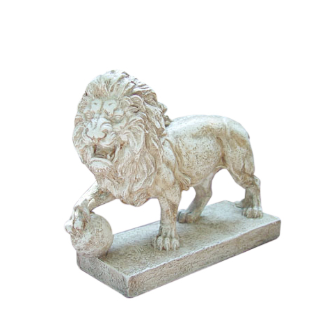 10.5 In. Weathered Finish Ferocious Lion Outdoor Patio Garden Statue